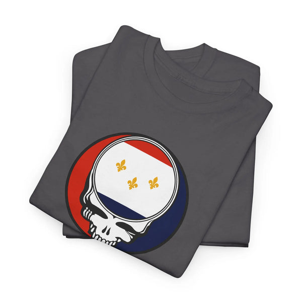 Grateful Dead - New Orleans Flag Stealie Unisex Tshirt - StealieShop